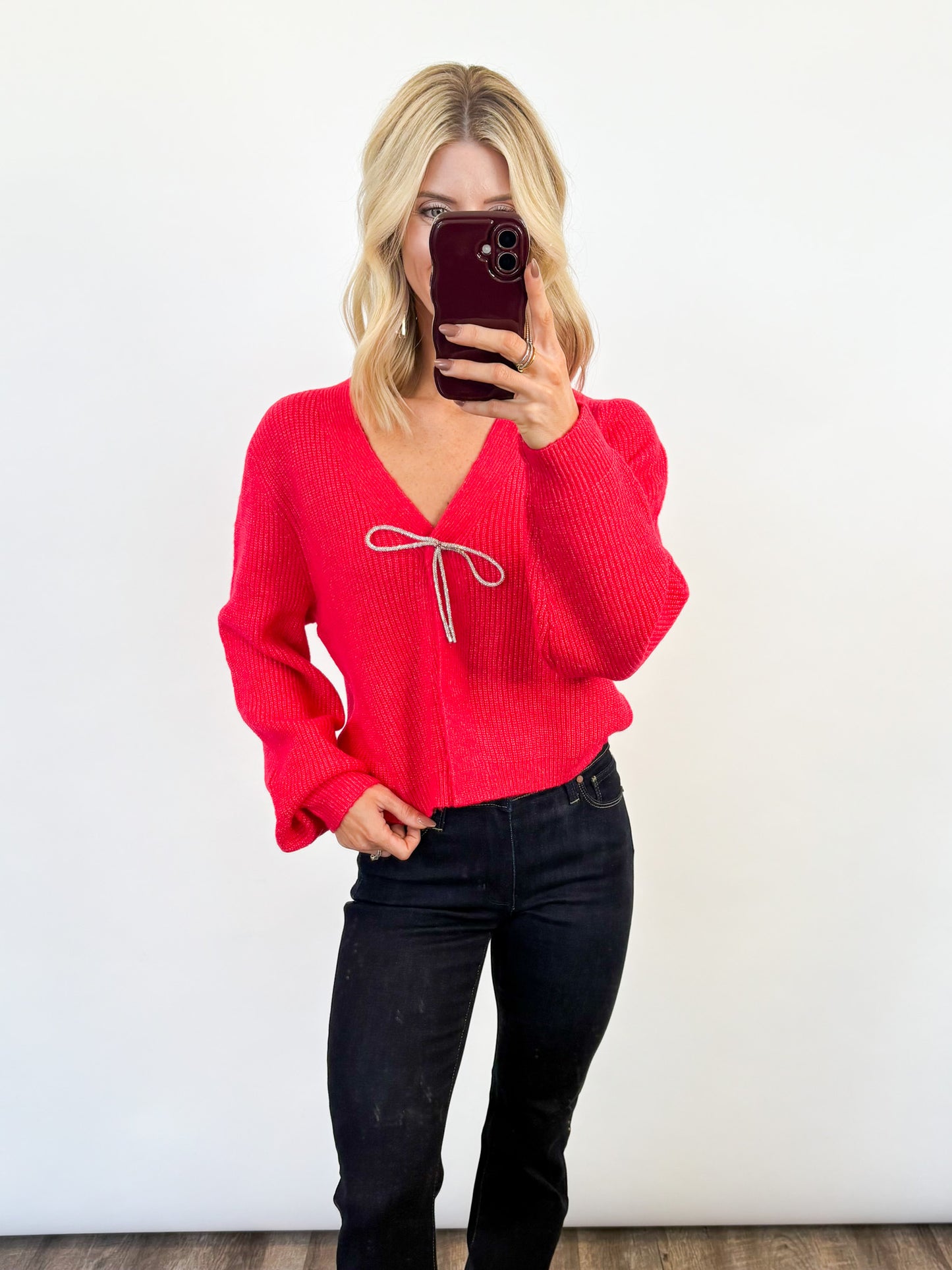 Cozy Charm Bow Sweater - 2 COLORS