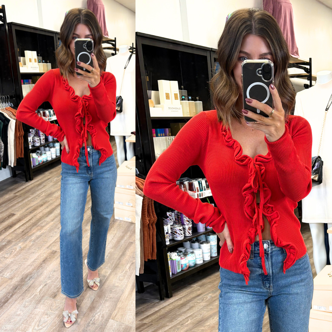 Red Ruffle Top