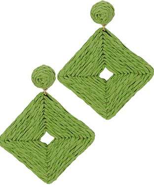 Raffia Square Earrings - 5 Colors