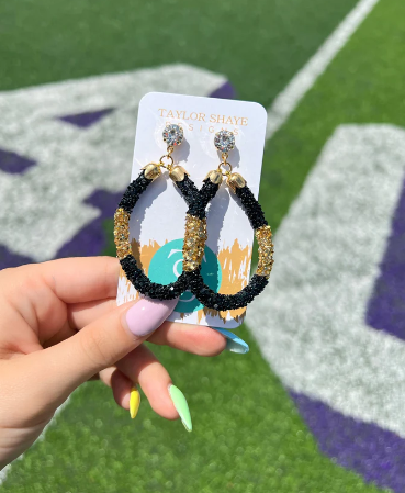 TS Black/Gold Glitter Teardrops