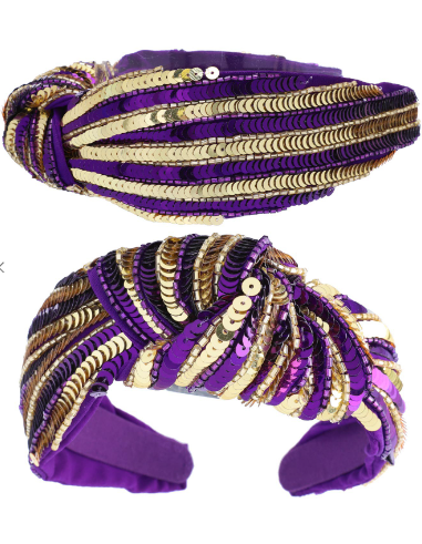 Sequin Purple/Gold Headband