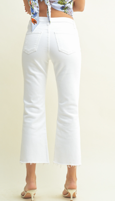 White Vintage Crop Flare