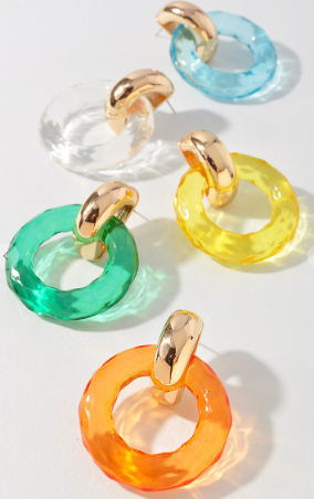 Acrylic Round Earrings-3 Colors