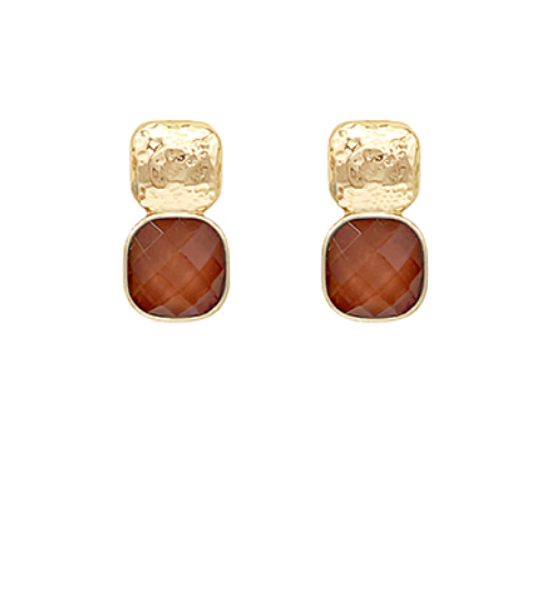 Textured Stone Earring