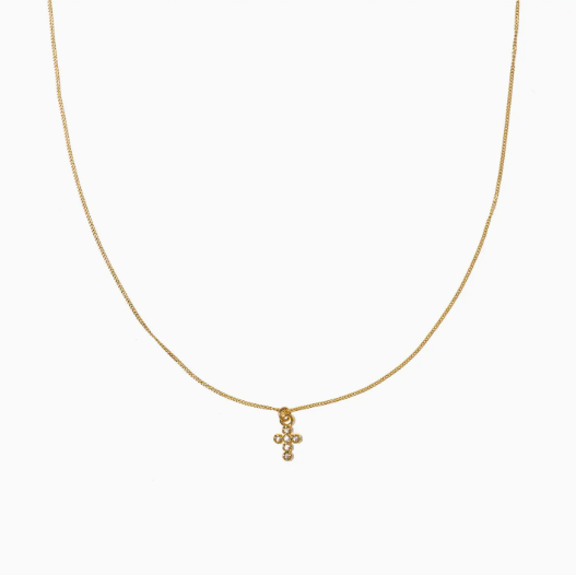 18k Dainty Cross Neckalce
