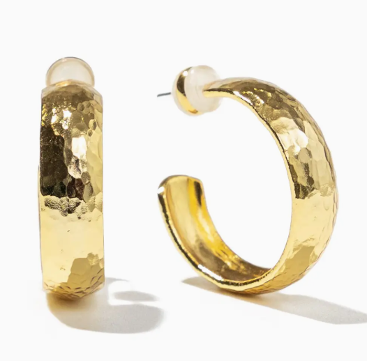 24K Hammered Hoops