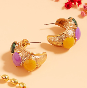 Mardi Gras Stone Hoops