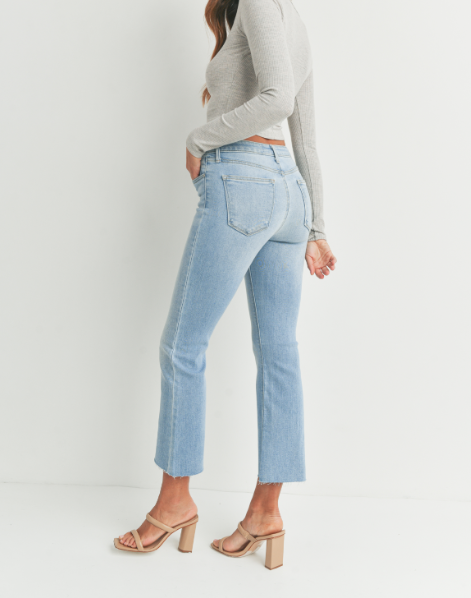 High Rise Crop Flare - Denim
