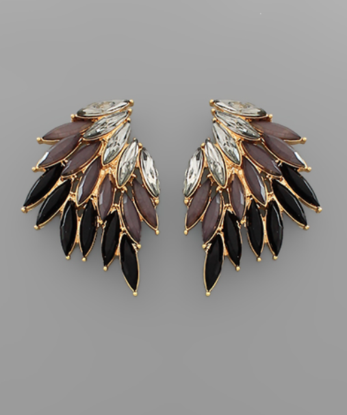 Marquise Bead Wing Earring
