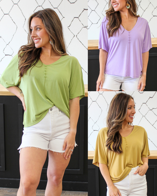 Buttoned Up Basic Top - Final Sale