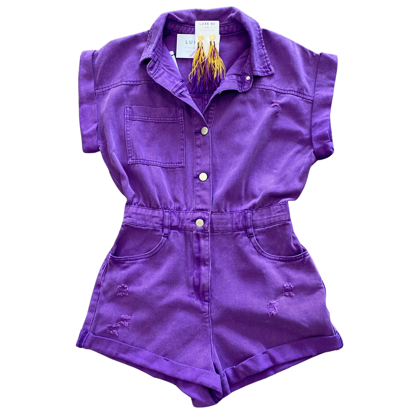 Callin' Baton Rouge Purple Romper