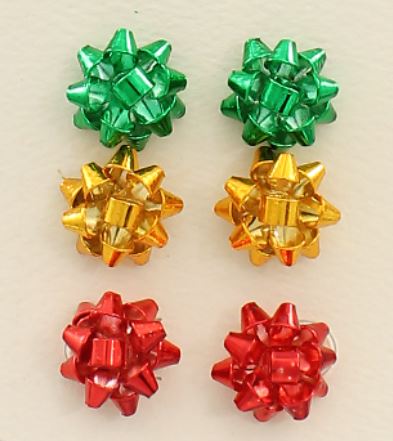 3 Pair Bow Stud Set