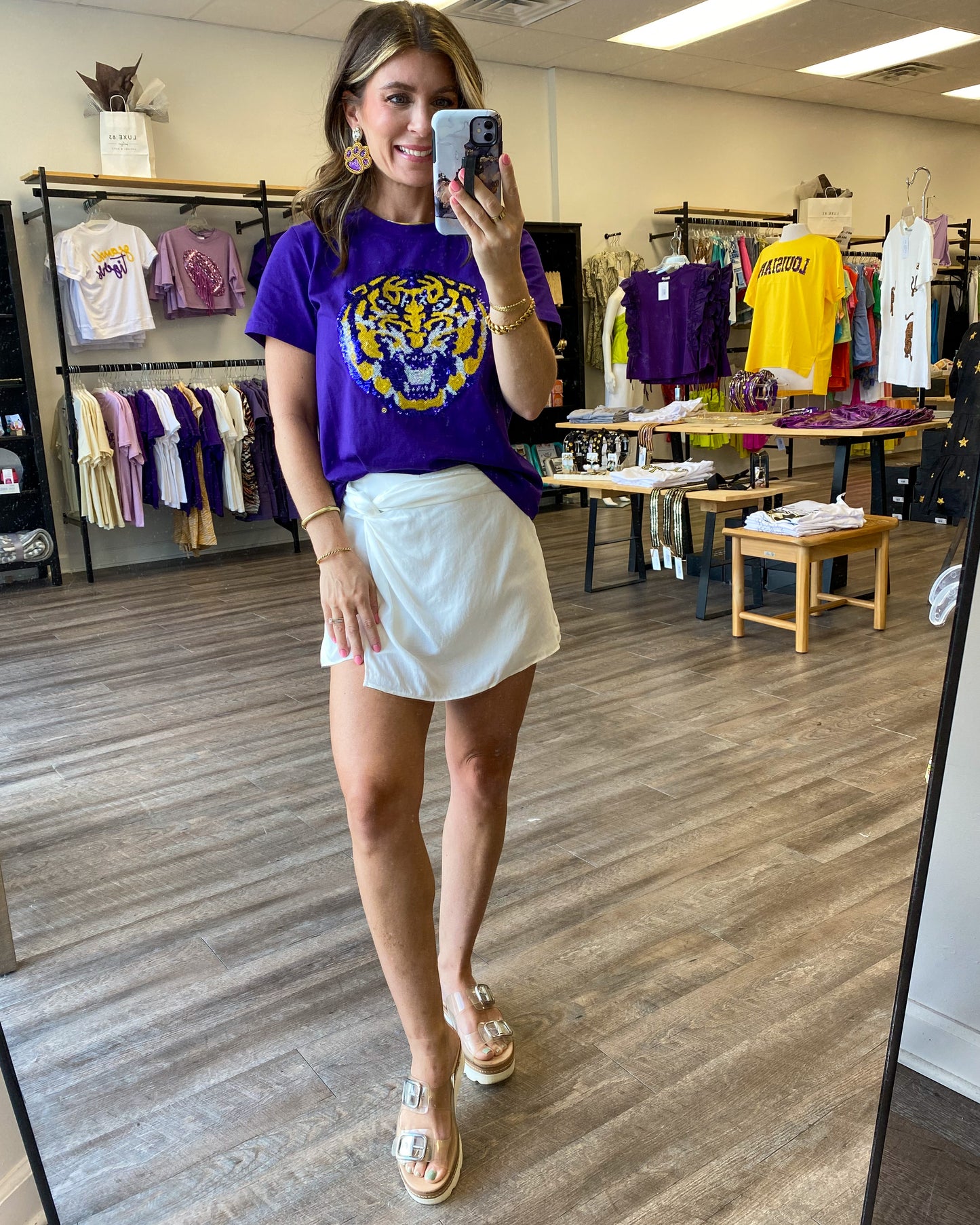 Purple Sequin "Tiger" Tee