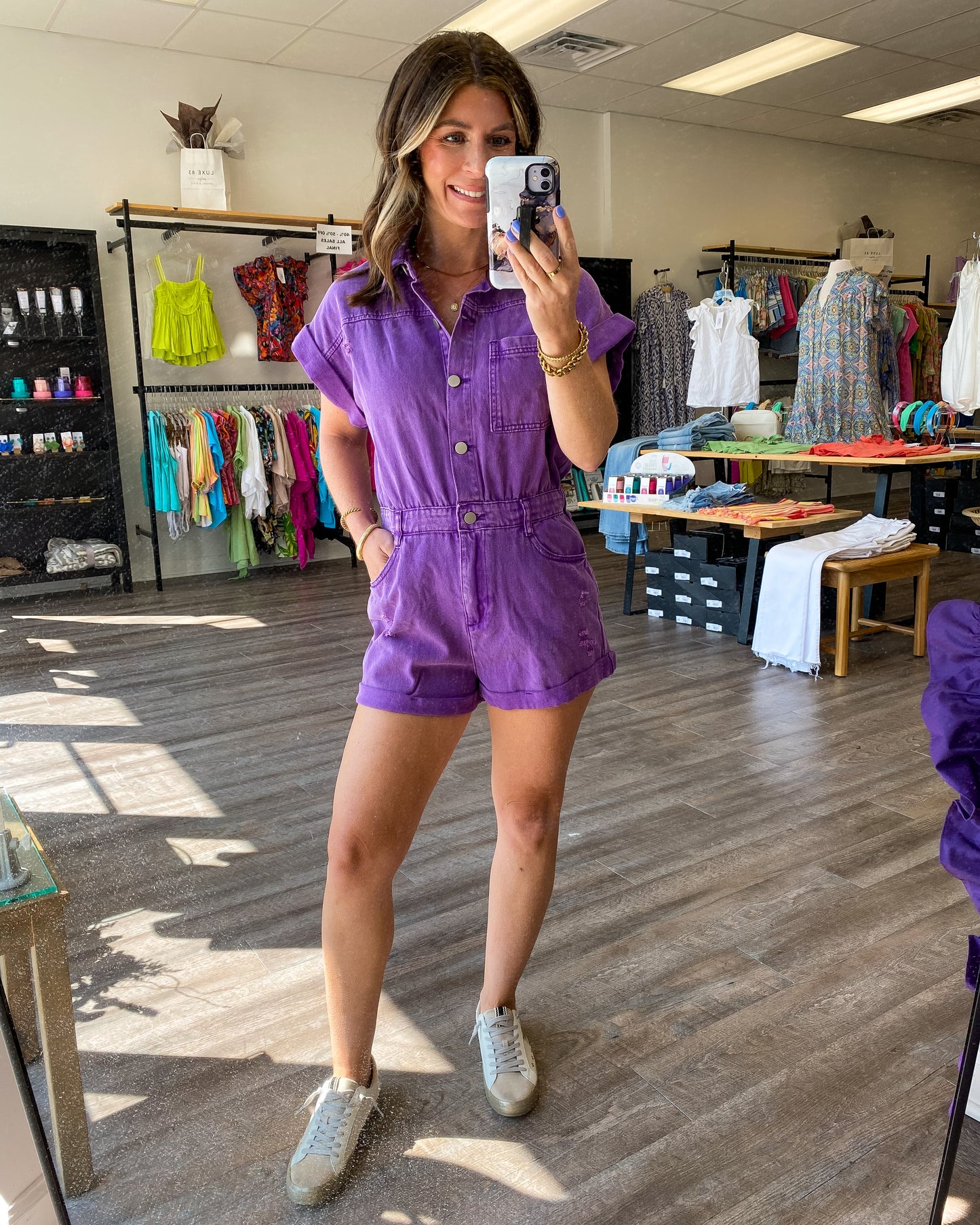 Callin' Baton Rouge Purple Romper