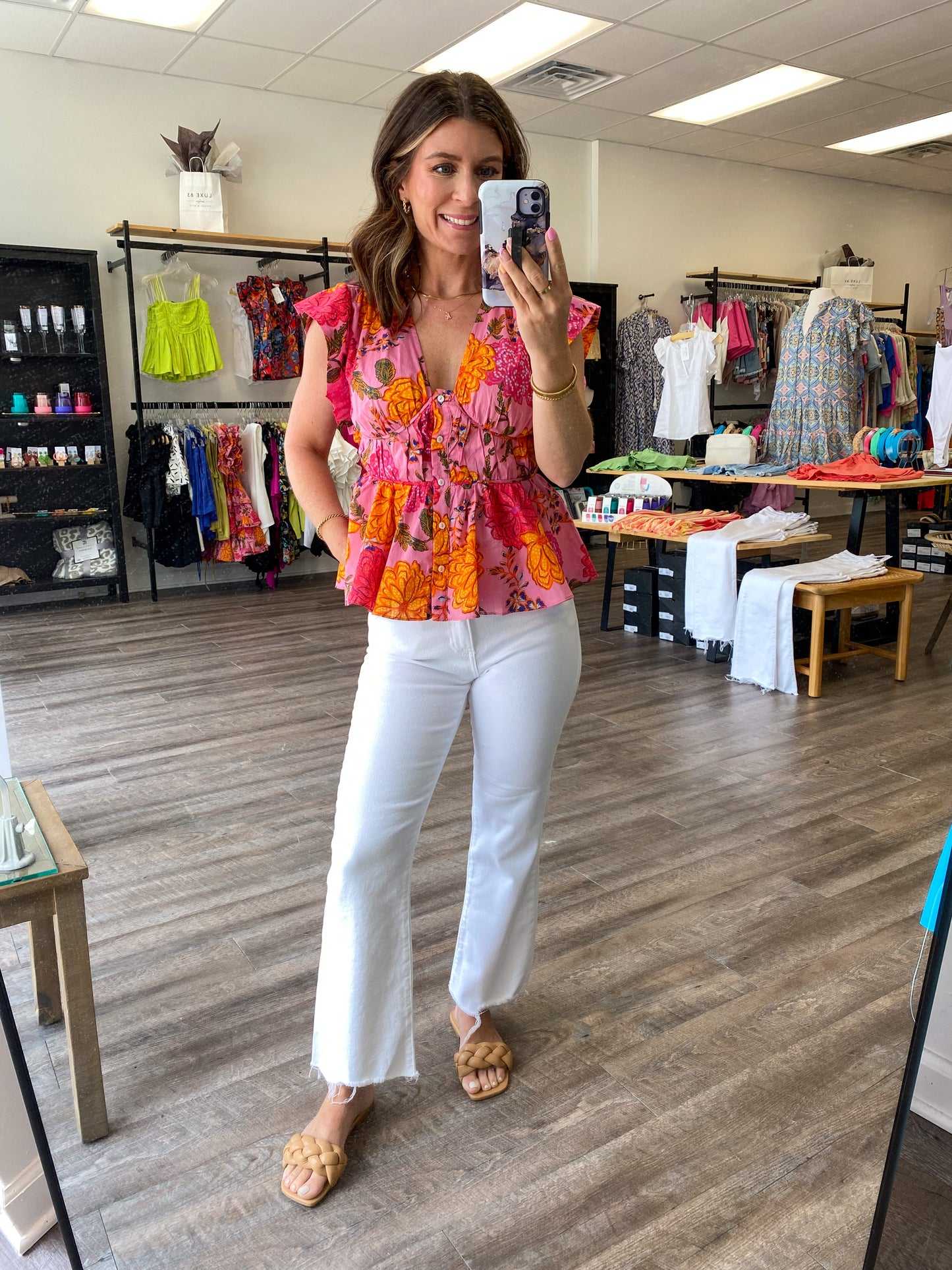 Mixed Florals Pink Top