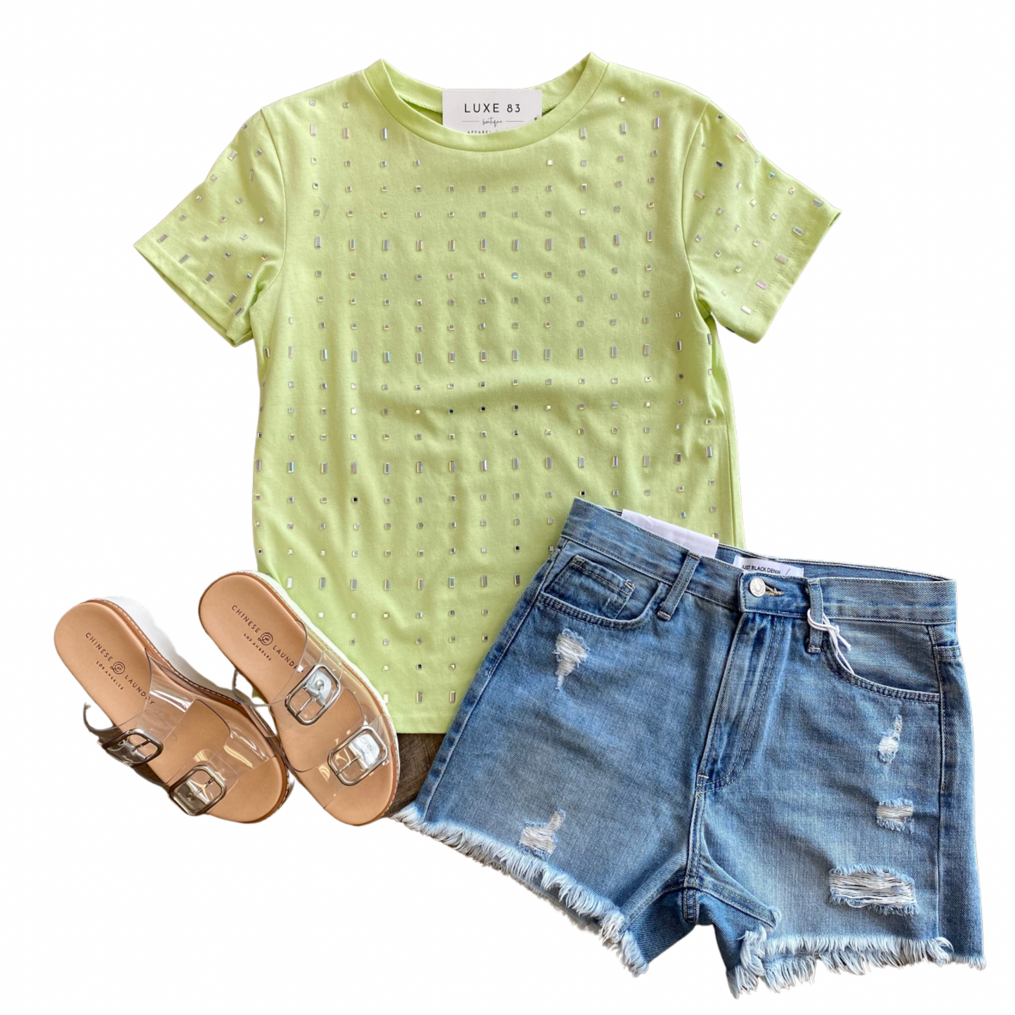 Lime Rhinestone T Shirt