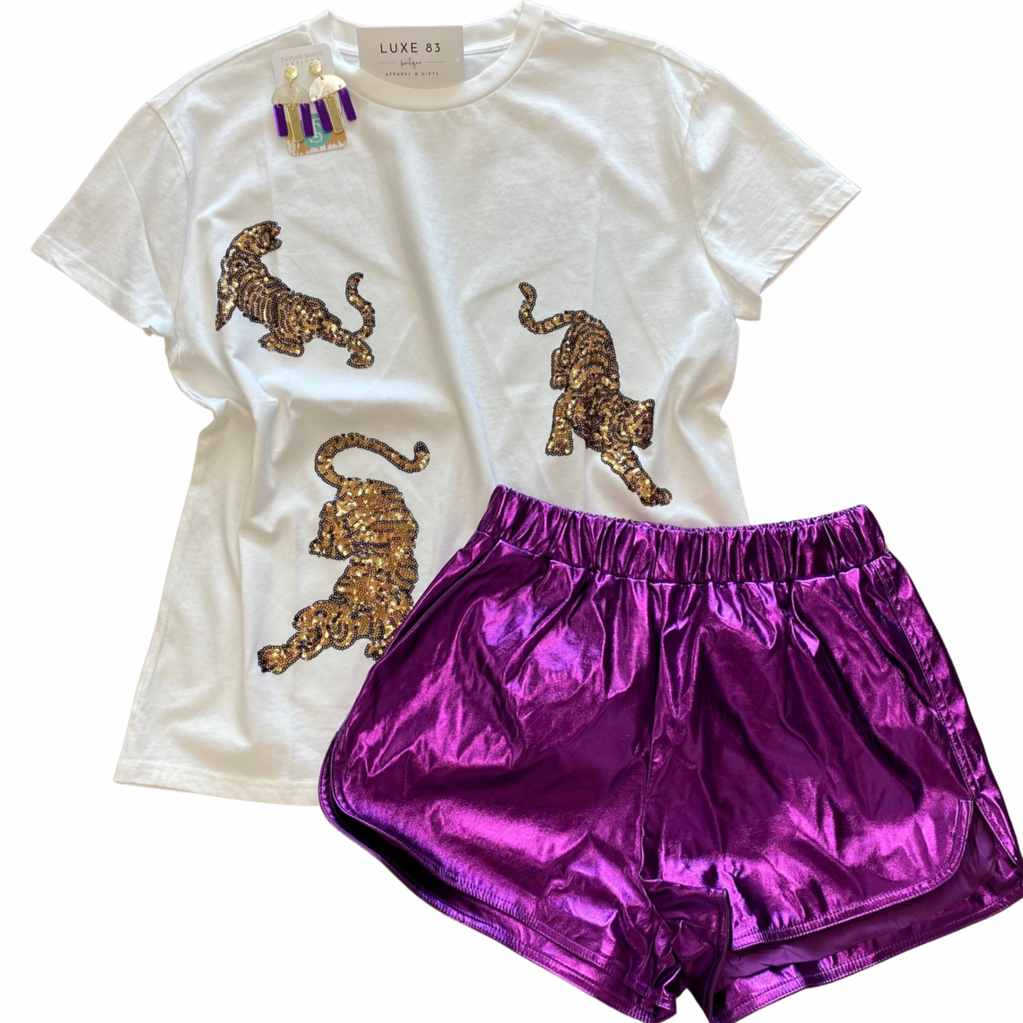 Metallic Purple Shorts
