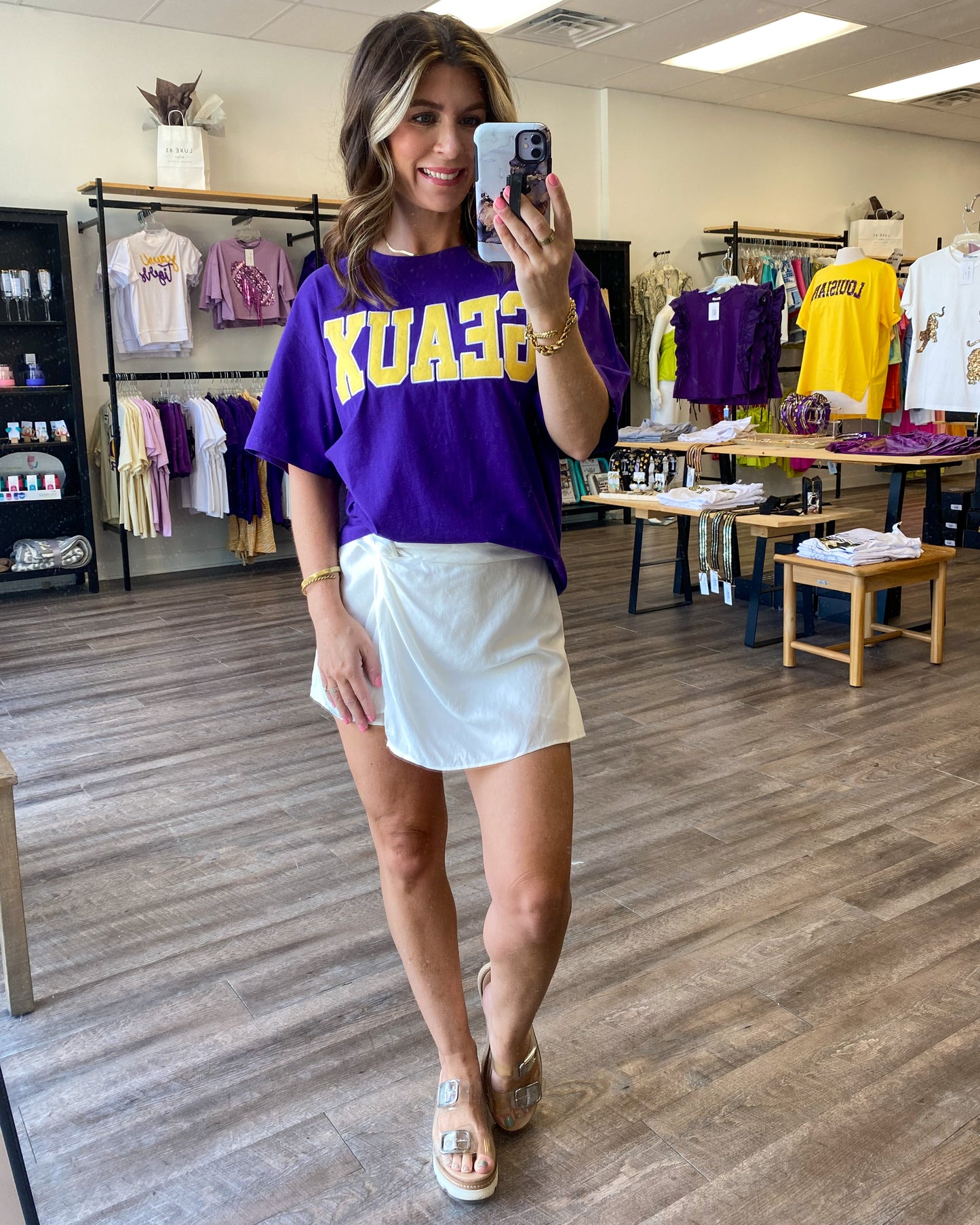 GEAUX Letter Patch TShirt