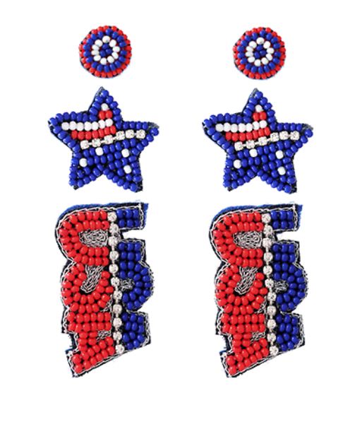 3 Pack USA Earrings