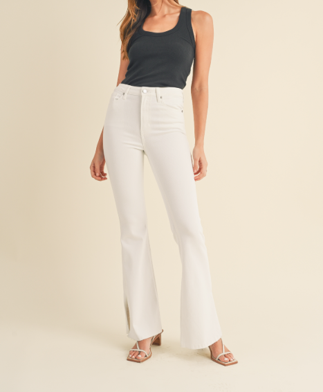 High Rise Slit Flare - 2 Colors