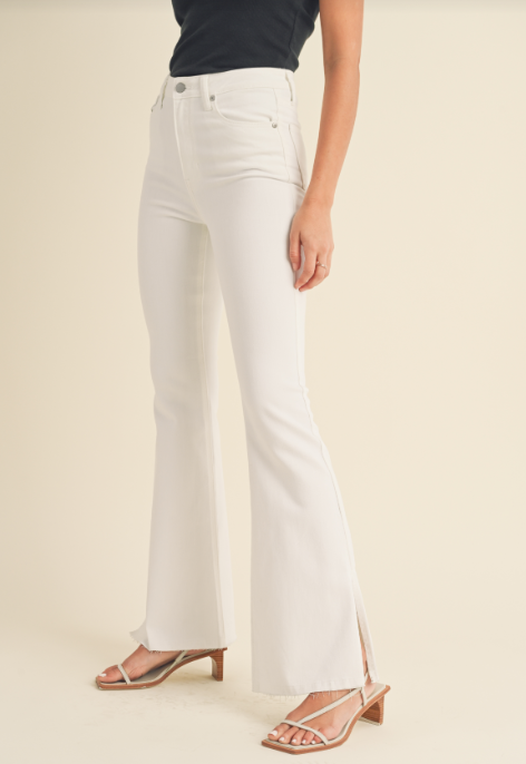 High Rise Slit Flare - 2 Colors