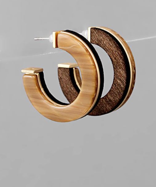 Acrylic & Wood Hoops - 2 Colors