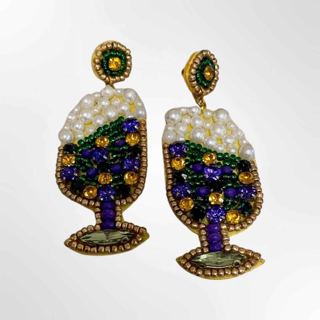 Mardi Gras Drink Earrings