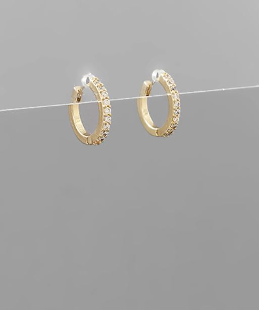 CZ Pave Huggie Hoops