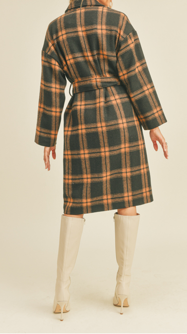 Espresso Plaid Coat