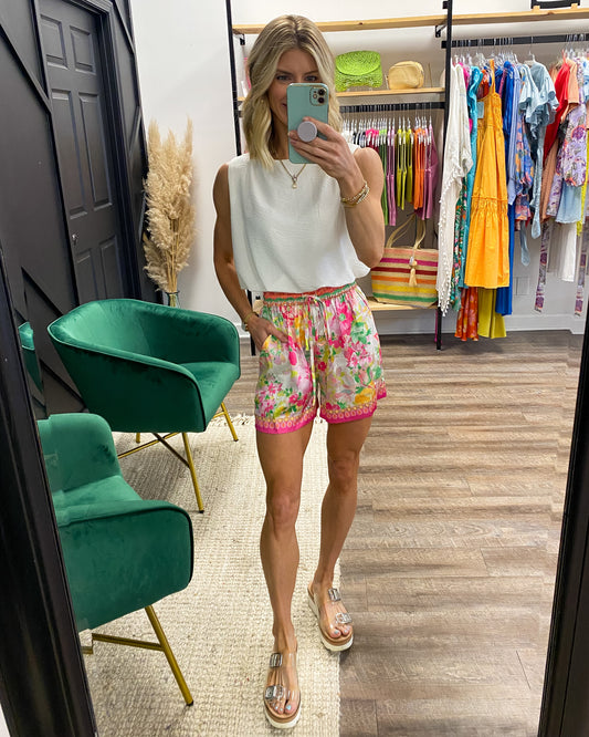 Floral Watercolor Shorts