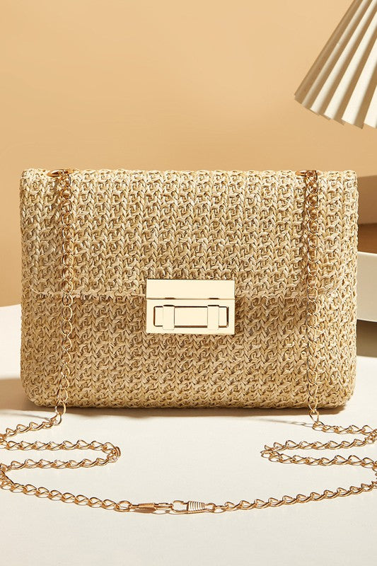 Coastal Glow Woven Clutch