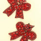Red Beaded Bow Earrings