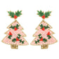 Pink Tree Earrings