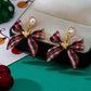 Tartan Plaid Bow Earrings
