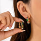 Multicolor Baguette Crystal Hoop Earrings