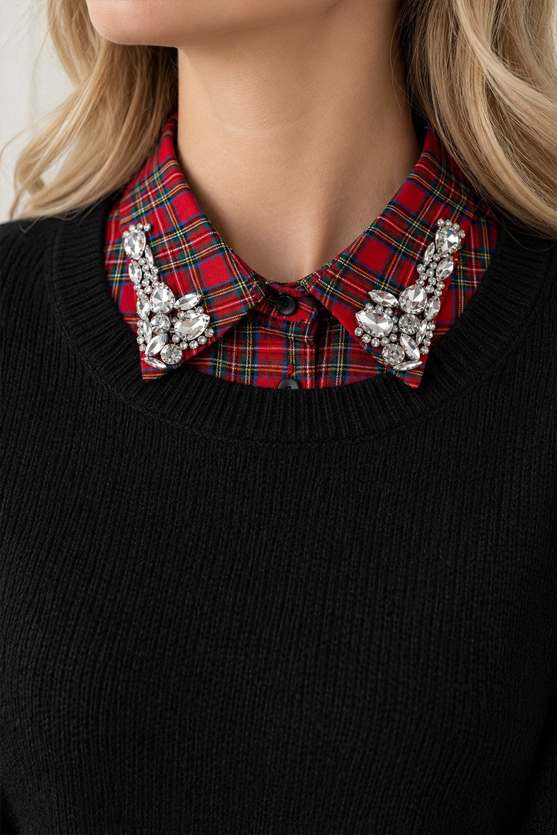 Red Plaid Collar