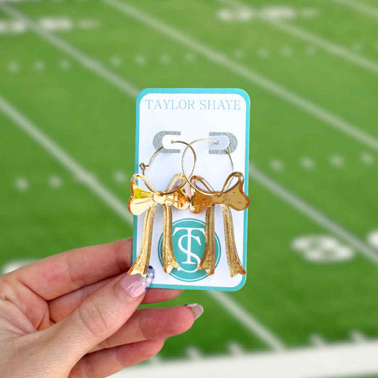 TS Gameday Bow Hoops - Gold