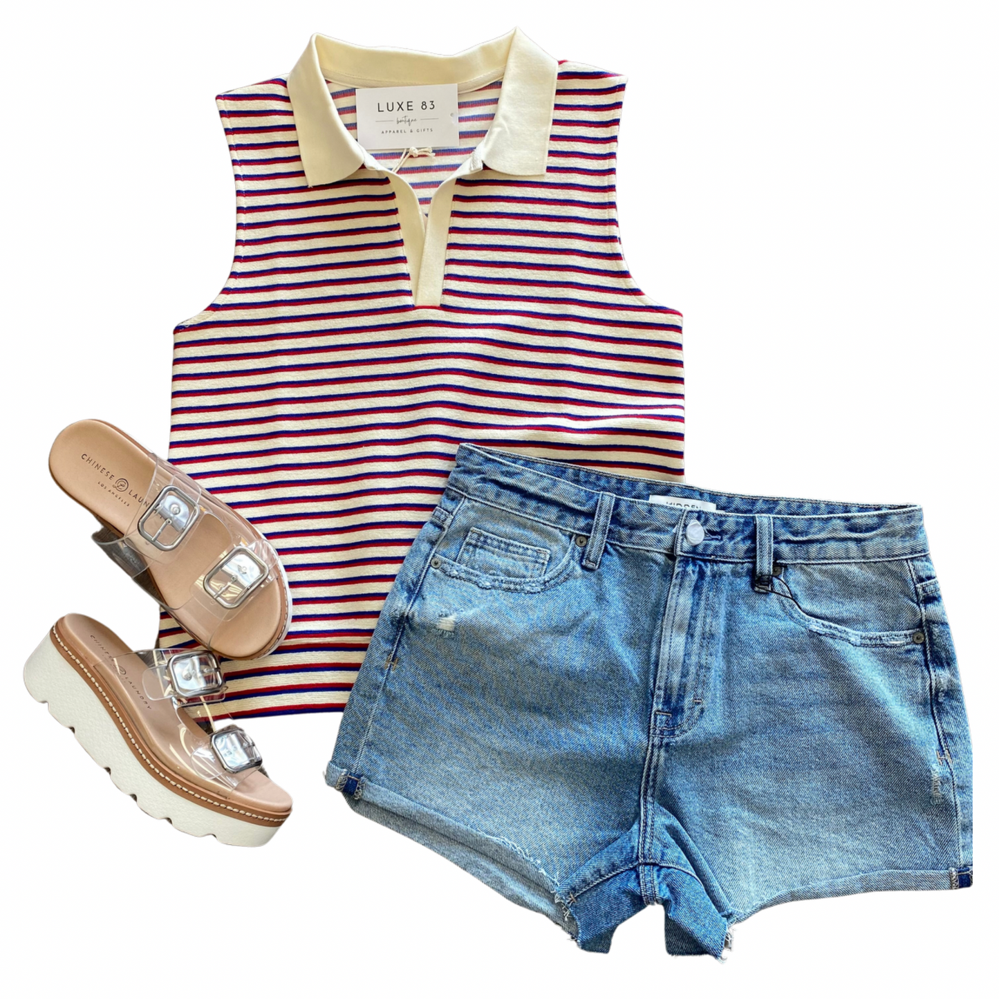 Stripe USA Top