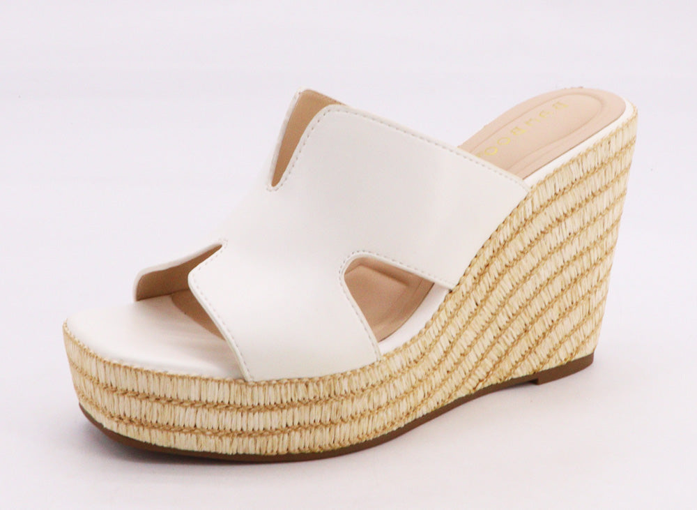Sunset Stroll Woven Wedge - WHITE