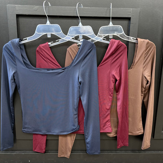 Square Neck Tops - Multiple Colors