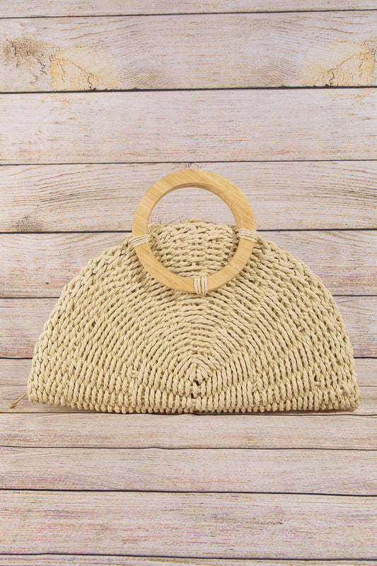 Seaside Circle Straw Handbag
