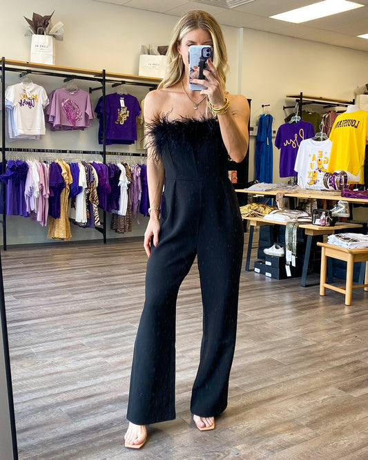 Shine Bright Feather Jumpsuit