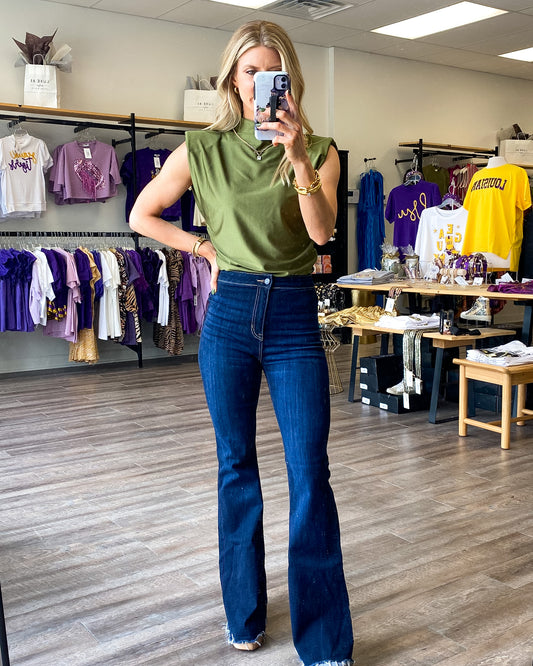 Olive High Neck top