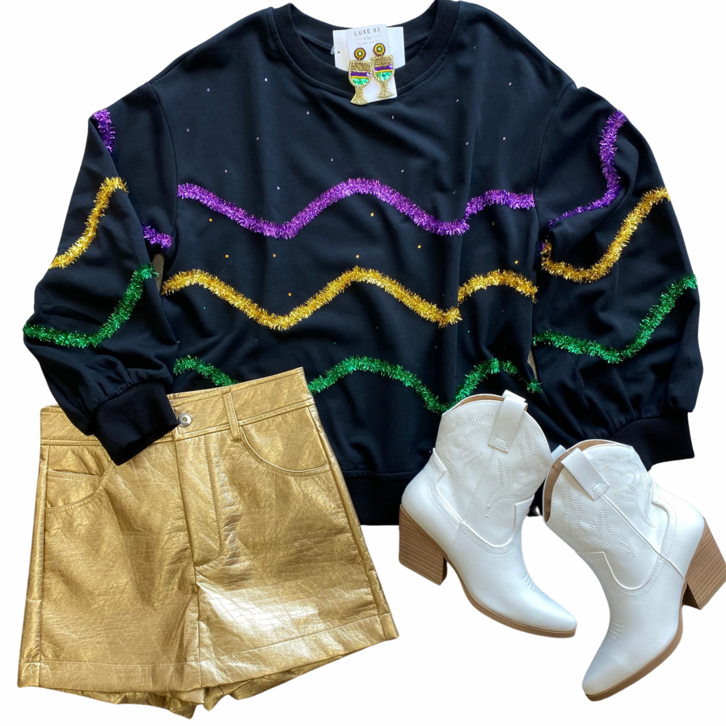 Mardi Gras Tinsel Sweatshirt