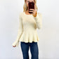 Ivory Belle Peplum Sweater
