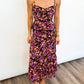 Midnight Bloom Ruffle Dress