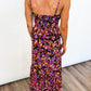 Midnight Bloom Ruffle Dress
