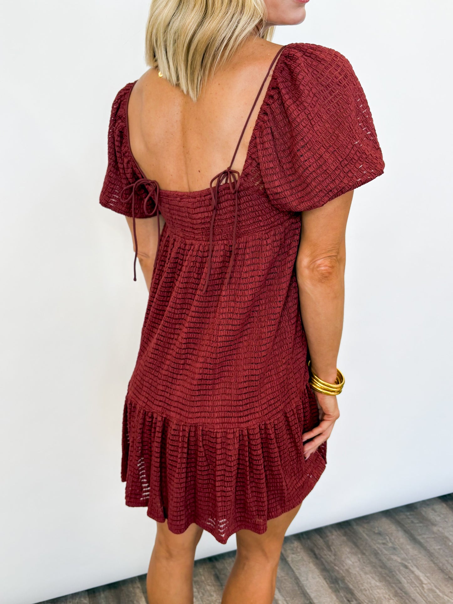 Rustic Charm Smocked Mini Dress