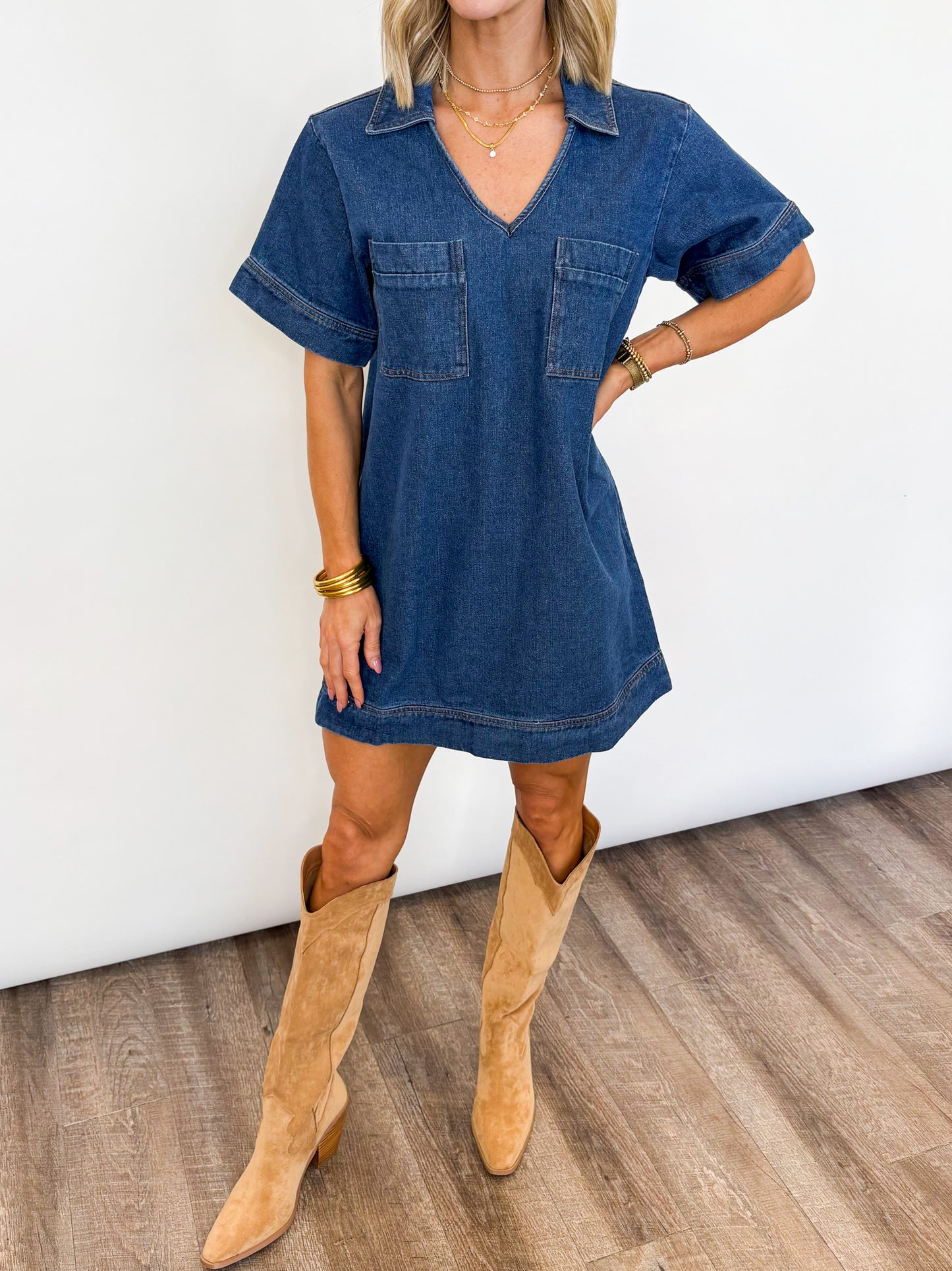 Effortless Edge Denim Dress