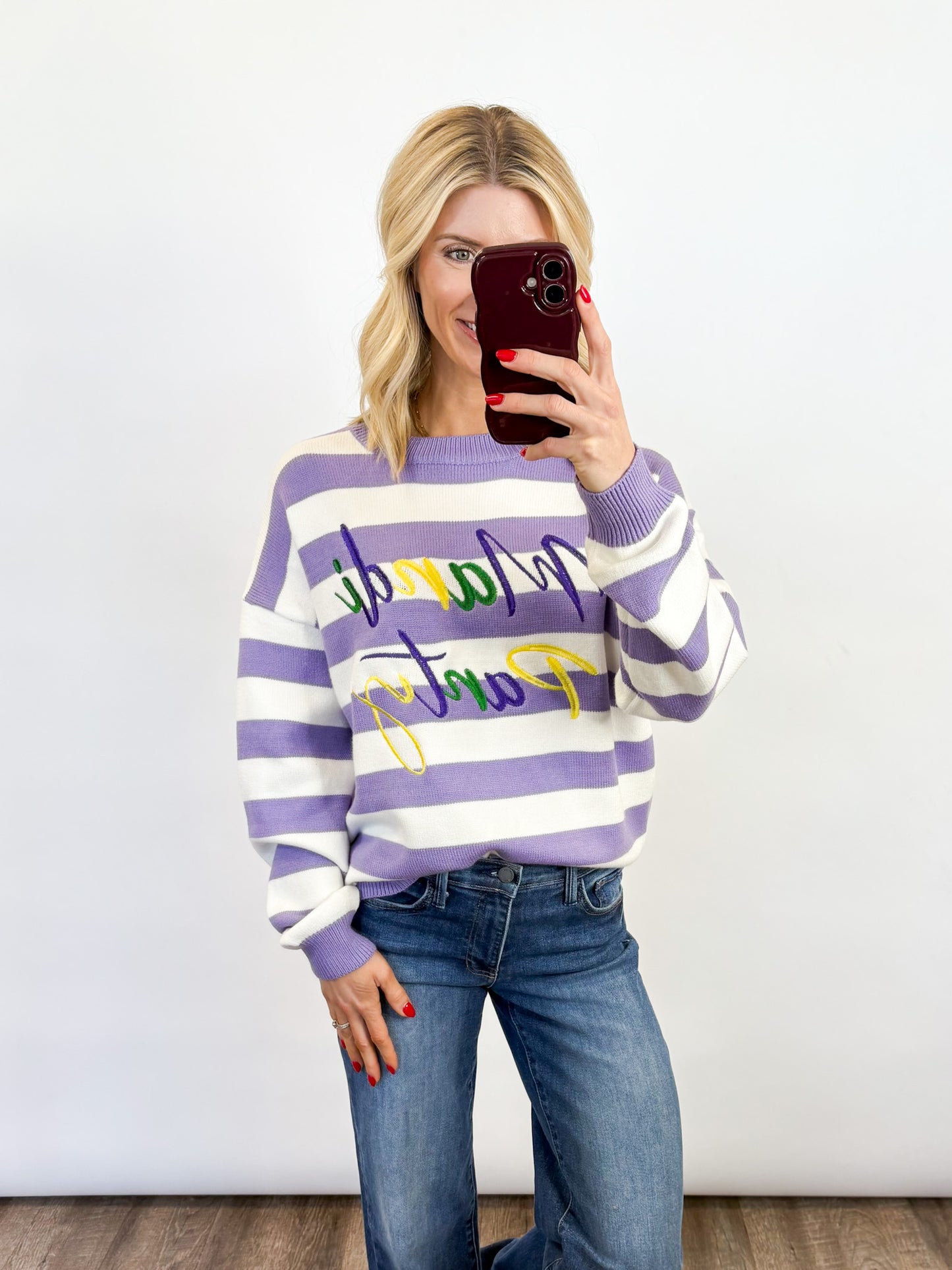 Mardi Party Stripe Sweater